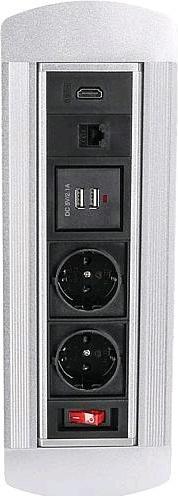 Produktbild Bachmann gg107109 Einbau Tischsteckdosenleiste ALUMS1 (2 x)