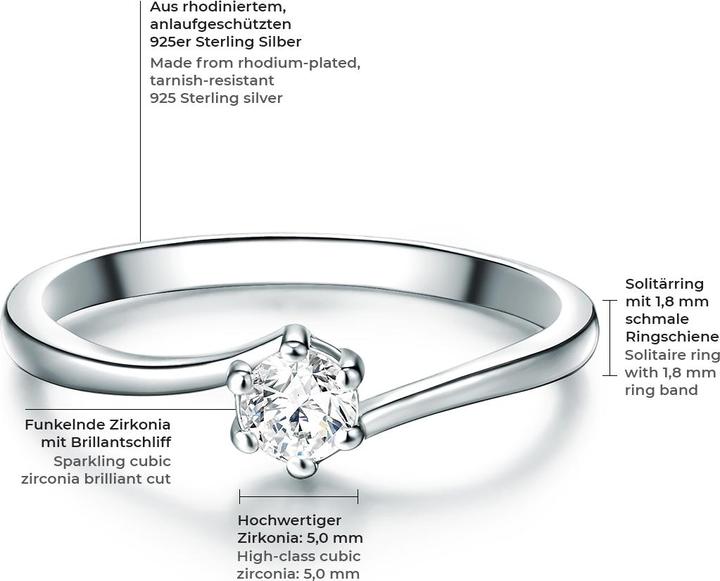 Actual product image Trilani Ladies Sterling Silver Zirconia silver - 11200 (50, 925 Silver)