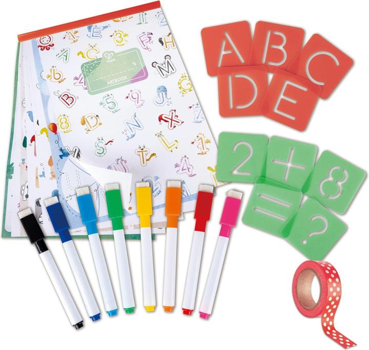 Actual product image Hape ABC and Numbers Stencils