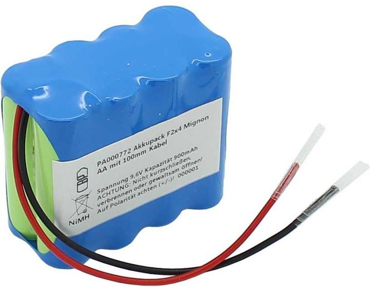 XCell Pacco batteria NiMH 9,6V 900mAh F2x4 Mignon AA con cavo da 100mm (900 mAh, Caricabatterie senza batteria)