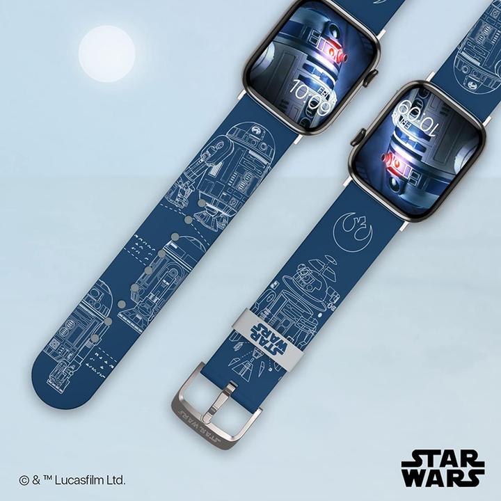 Immagine prodotto Moby Fox Bracciale Smartwatch Star Wars R2-D2 Blueprints 22 mm (22 mm, Acciaio inossidabile, Silicone)