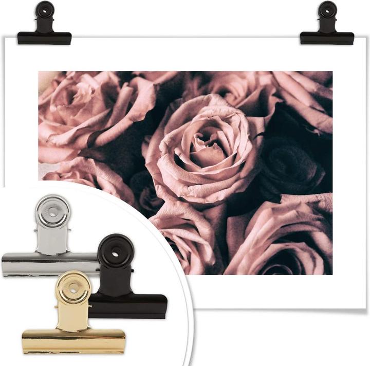 Produktbild Trenddeko Rosa Rosen im Vintagestil (30 x 24 cm)