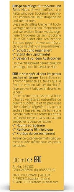 Nutritional values and ingredients Weleda Coldcream (30 ml, 24h cream)