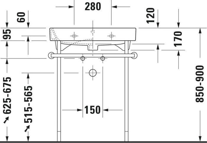 Actual product image Duravit Furniture washbasin HAPPY D.2 m ÜL HLB 650x505mm geschli 1 HL white WG (505 mm, 650 mm)