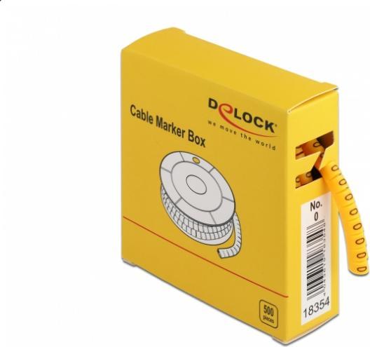 Delock Identificazione del cavo n. 0, giallo 500 pezzi