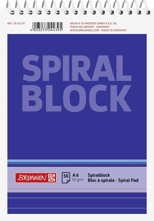 Immagine prodotto Blocco note a spirale (A6, Righe, Nessuna rilegatura)