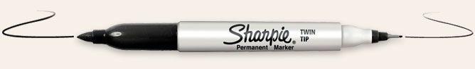 Actual product image Sharpie twin tip (Black, 1 mm, 1 x)
