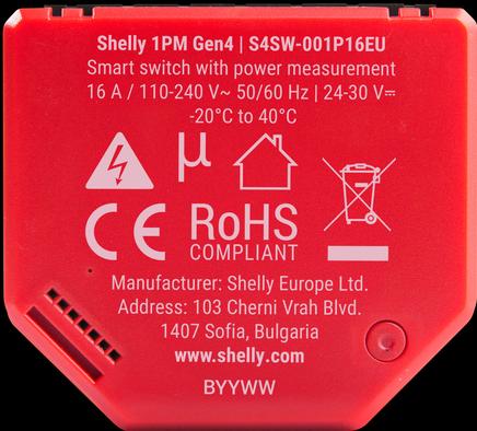 Produktbild Shelly 1PM Gen4 4-pack (Schaltaktor)