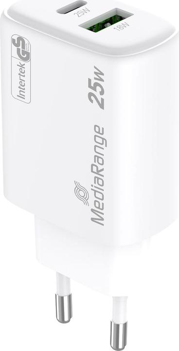 Produktbild MediaRange MRMA112 Ladegerät für Mobilgeräte Weiss Indoor (25 W)