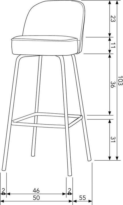 Productafbeelding BePureHome Barkruk Vogue H80 Recycling Cognac