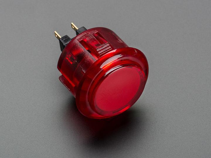 Image du produit OEM Bouton Arcade 30mm Rouge Transparent