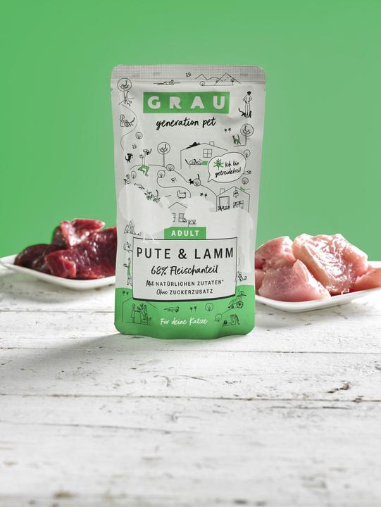 Produktbild Grau Nassfutter Pute & Lamm für Katzen (Adult, 16 Stk., 125 g)