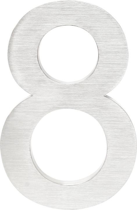 Image du produit Wiltec Plaque Numéro Maison Chiffre "8" 3D 20cm Acier inoxydable Résistant Intempéries Matériel F