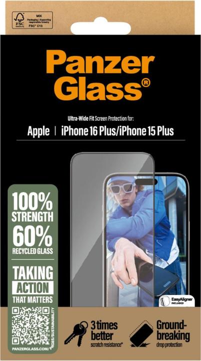 Image du produit PanzerGlass Ultra-Wide Fit (1 pièce(s), Apple iPhone 16 Plus)