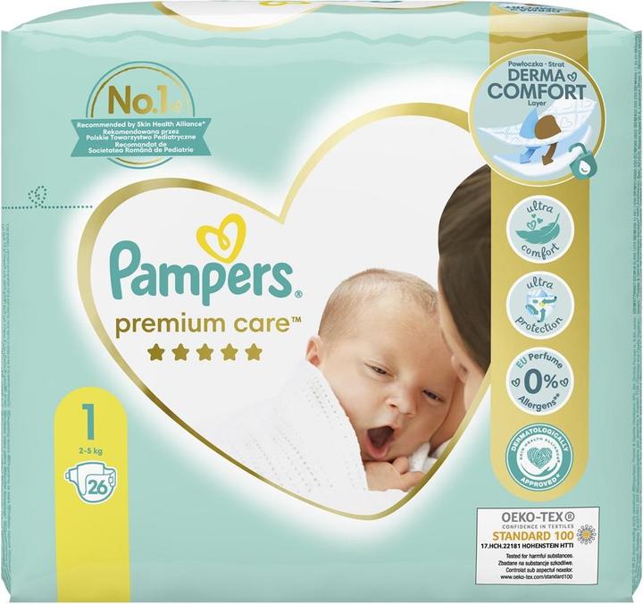 Image du produit Pampers Premium Care (Taille 1, Pack, 26 pièce(s))