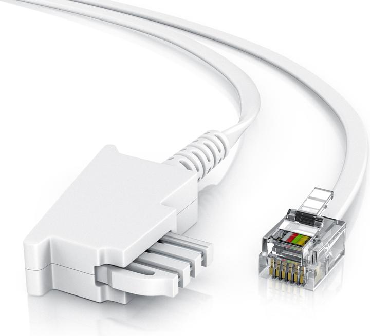 Image du produit CSL Câble téléphonique plat, TAE-F mâle vers RJ11, prise téléphonique vers téléphone, câble plat, fax