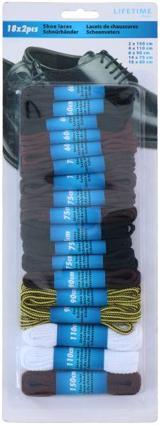 Produktbild Lifetime Shoelaces 18pairs ass size (150 cm)