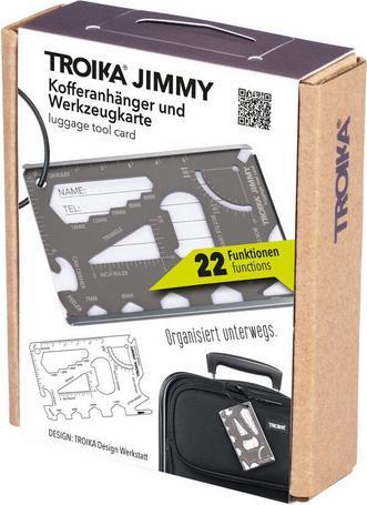 Actual product image Troika JIMMY luggage tag and tool card 22 functions, grey (Locks & Trailers)