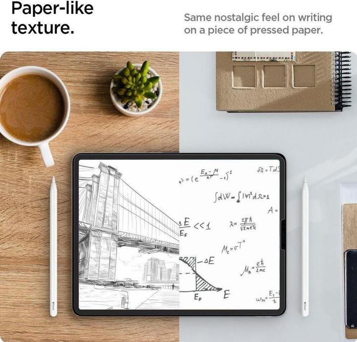 Actual product image Spigen Paper Touch iPad Pro 12.9" 2020/ 2021/2022 folia matowa AFL03000 (1 Piece, iPad Pro 12.9 2020 (4. Gen))