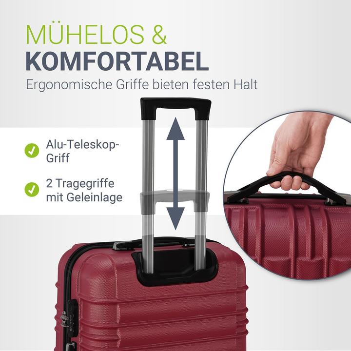 Produktbild Juskys 3-teiliges Hartschalenkoffer-Set mit 360° Rollen (120 l, M (50 - 90l), XL (ab 115l))