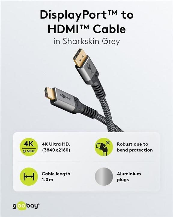 Actual product image Goobay DisplayPort - HDMI (Type A) (1 m, DisplayPort)