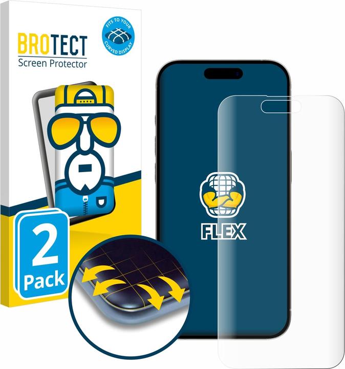 Produktbild BROTECT Full-Cover Displayschutz (2 Stück, Apple iPhone 15 Pro)