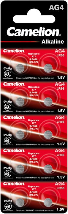 Actual product image Camelion AG4, LR66, LR626, 377 Alkaline (10 pcs., SR66, 20 mAh)