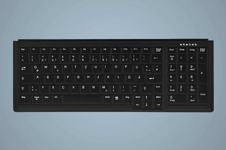 Actual product image Active Key Industry 4.0 Compact Notebook Style Keyboard with NumPad PS2 Black (DE, Cable)