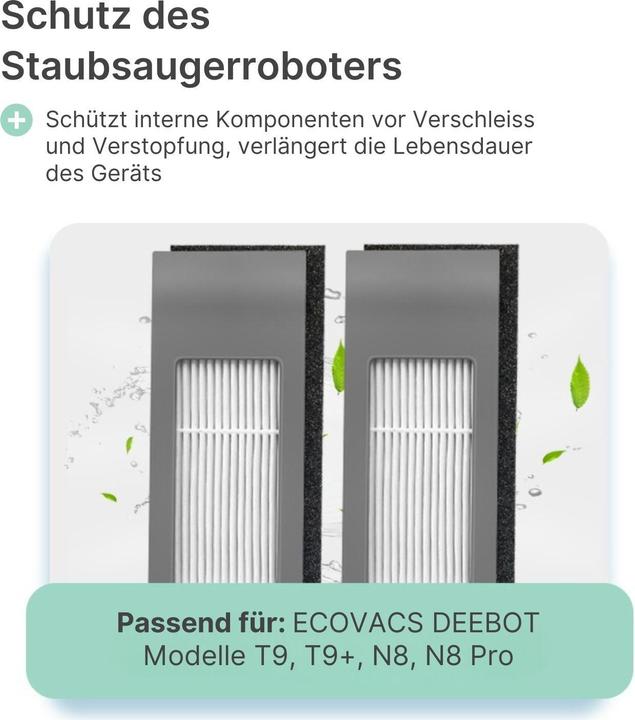 Produktbild Hermex Alternativer Hepa-Filter zu Ecovacs Deebot T9 T9+ N8 N8 Pro