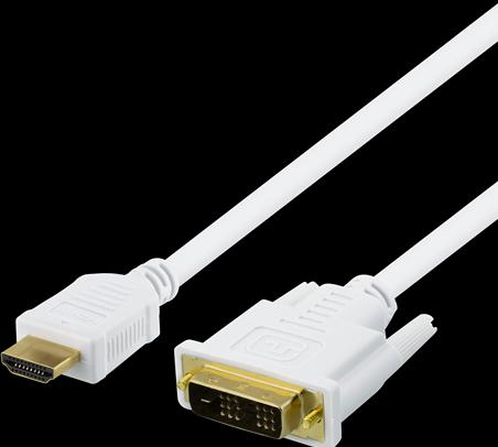 Productafbeelding Deltaco HDMI naar DVI kabel 7m Full HD wit (7 m, HDMI)