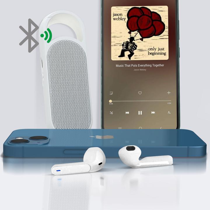 Produktbild 4smarts In-Ear-Kopfhörer Eara Twin Weiss (keine Geräuschunterdrückung, 3 h, Kabellos)