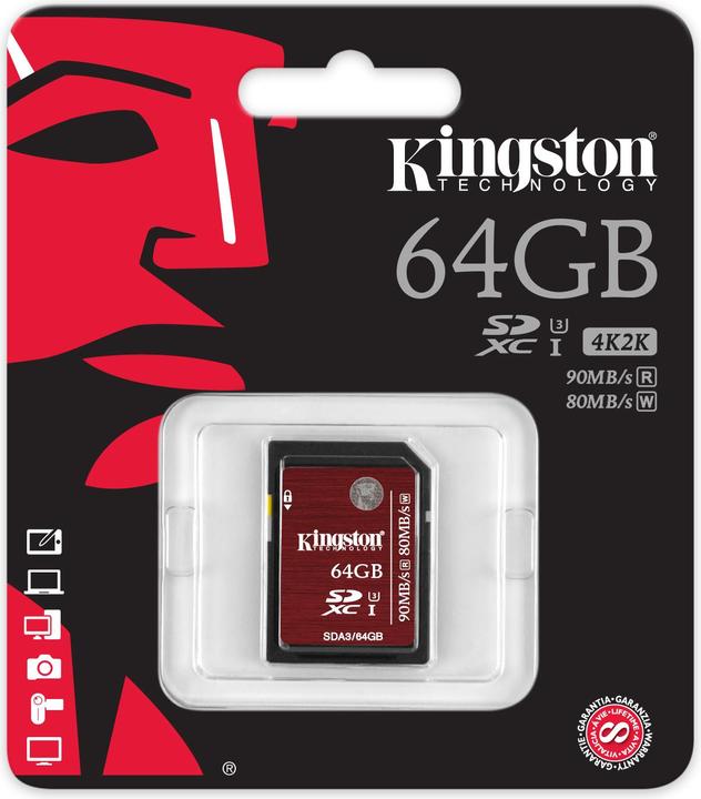 Produktbild Kingston SDXC Card 64GB, UHS-I, U3 (64 GB, SDXC, U3, UHS-I)