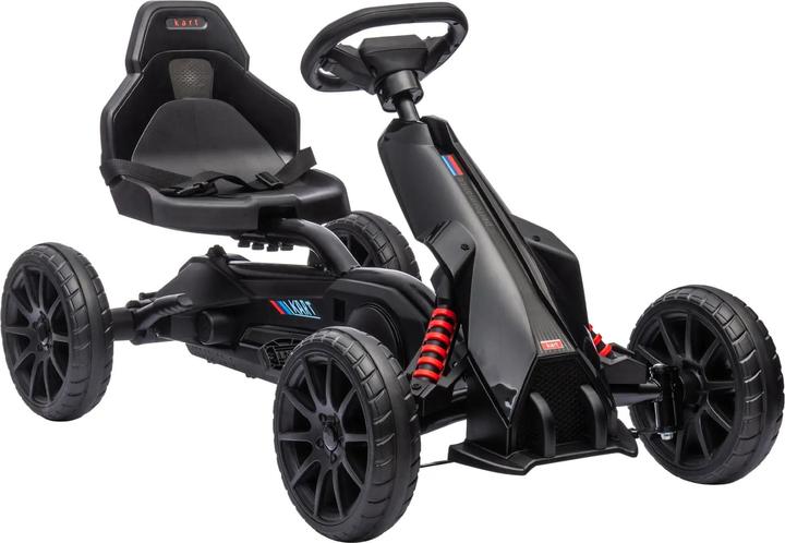Homcom Go-Kart, Kinderfahrzeug, Tretfahrzeug, Tretauto mit Handbremse, 3-8 Jahre, Outdoor, in Schwarz