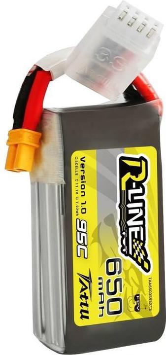 Image du produit Tattu Batterie Lipo R-Line 650mAh 11.1V 95C 3S1P XT30 (11.10 V, 650 mAh)