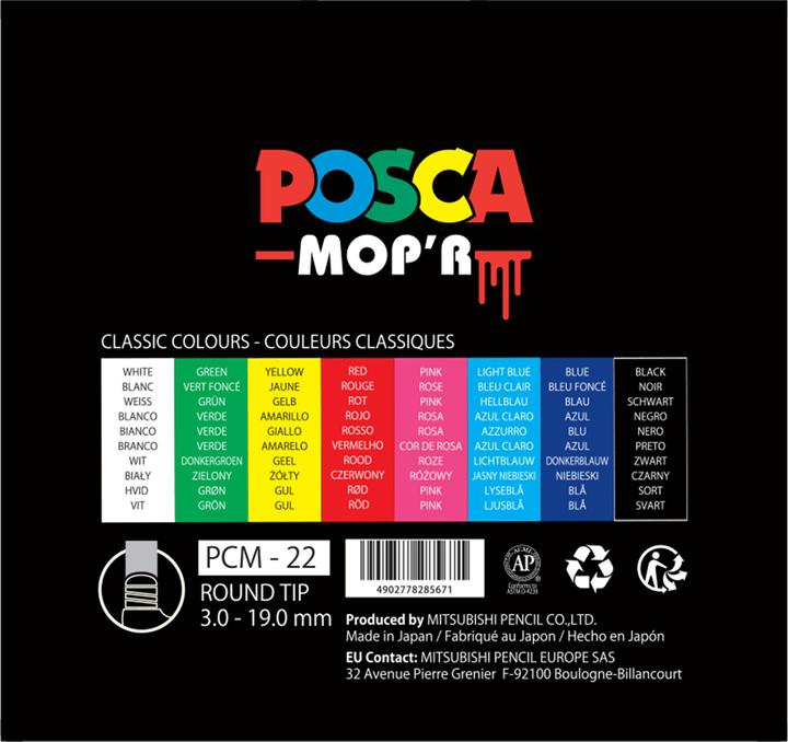 Actual product image Posca MOP'R PCM-22 round tip XXL (Multicoloured, 19 mm, 8 x)