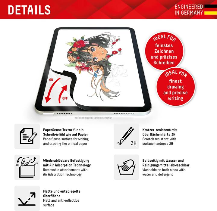 Immagine prodotto Displex Tablet Papersense, Tablet Paper Feeling Schutzfolie (1 Pezzo/i, iPad Pro 11 2024 (M4))