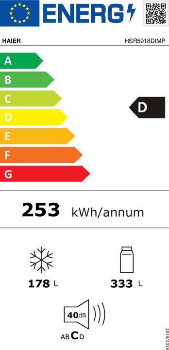 Energy Label Haier HSR5918DIMP (511 l)