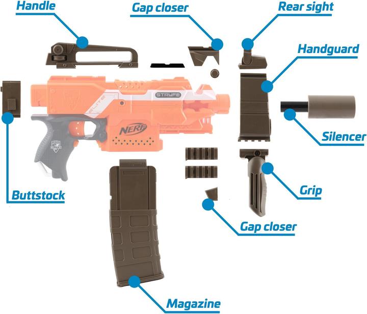 Actual product image Nerf SMG-Kit 2: Silencer Gun, olive