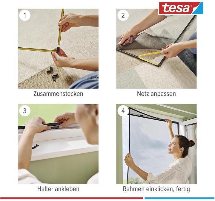 Immagine prodotto tesa Zanzariera a clip con cornice a clip per finestre (100 x 120 cm)