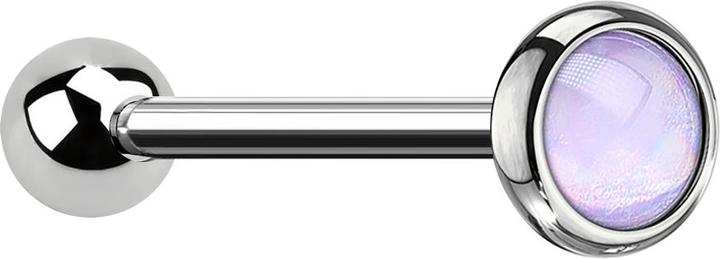 Actual product image Star Piercing Micro Barbell silber mit Epoxidstein violett (without brass, Surgical steel 316L)