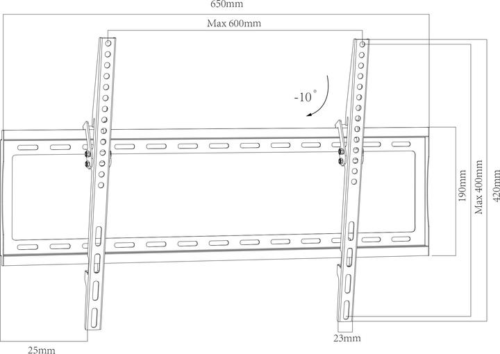 Actual product image VCM TV VESA wall mount B-FN600 tiltable (Wall, 75", 25 kg)