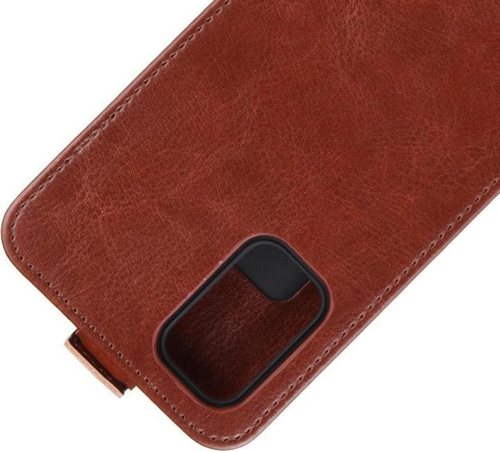 Actual product image Cover-Discount Galaxy S20+ Plus - Classic Leather Flip Case Vertical Brown (Samsung Galaxy S20+)