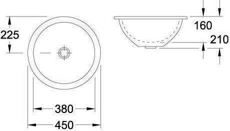 Produktbild Villeroy & Boch V&B Unterbauwaschtisch LOOP & FRIENDS mit ÜL d= 380mm we (465 mm, 380 mm)
