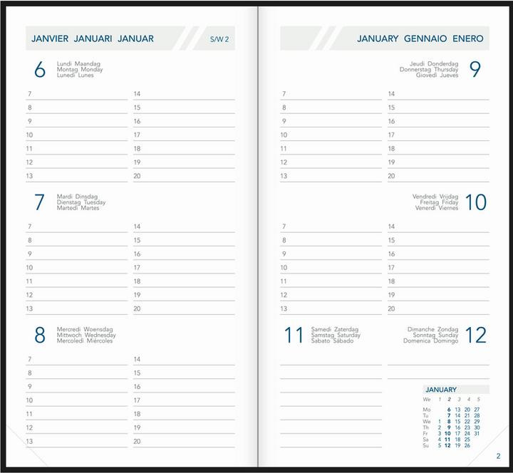 Image du produit Aurora Agenda Visuplan 2021 2012 fr/nl/en/it/es 90x165cm (A6, Allemand, Français, Italien, Anglais, Espagnol, Néerlandais)
