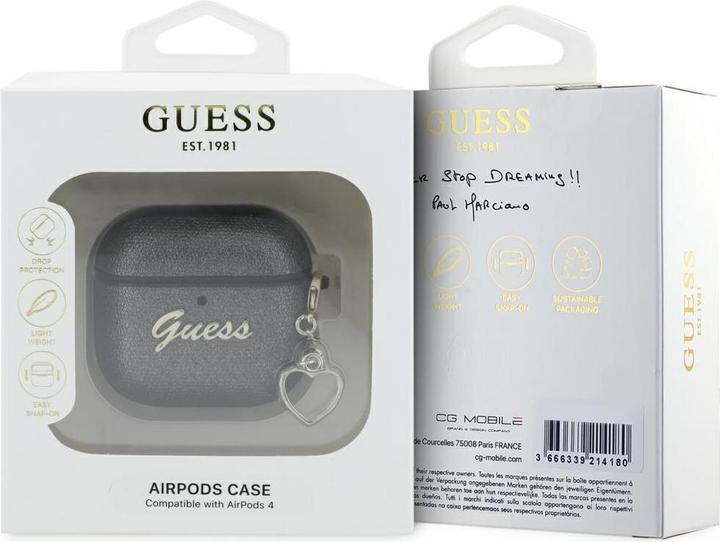 Produktbild Guess Metallic Script Charm Case for AirPods 4 - Black