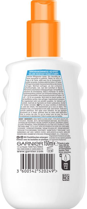 Produktbild Garnier Ambre Solaire Sensitive Kids (Sonnenspray, SPF 50+, 150 ml, 186 g)