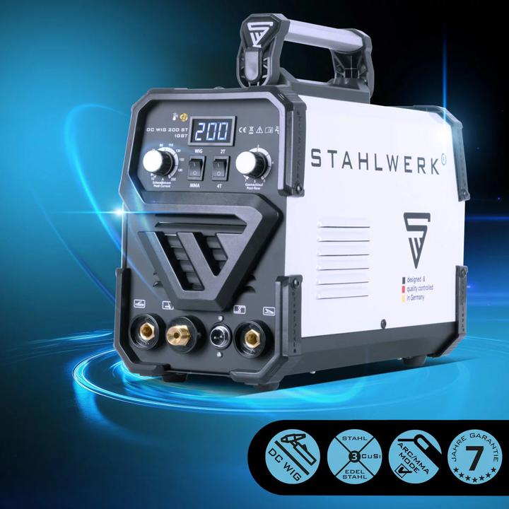 Produktbild Stahlwerk Schweissgerät DC WIG 200 ST IGBT mit 200 Ampere und MMA E-Hand