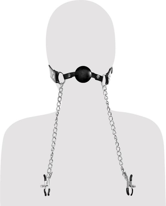 Actual product image Fetish Collection Deluxe Ball Gag En Tepelklemmen
