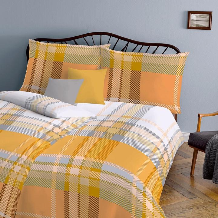 Actual product image Fleuresse Mako-Satin Bettwäsche Milano 114292 orange (Bedding set, 155x220 cm + 80x80 cm)