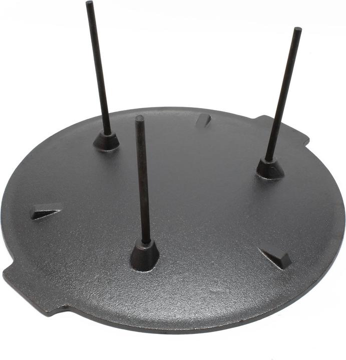 Produktbild Wiltec Dutch Oven Grillplatte Ø44cm rund Höhe 35cm Grillaufsatz Gusseisen Grilltisch